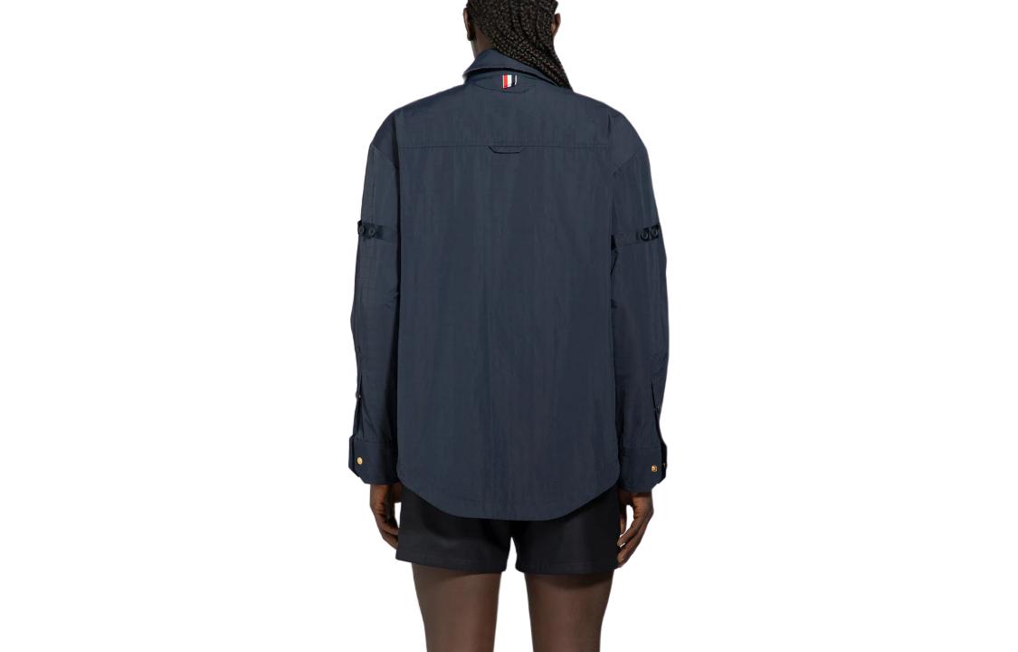 Thom Browne  Slim Fit Solid Navy Button-Up Long Sleeve Shirt. MJO165O-F0496-415 圖 3