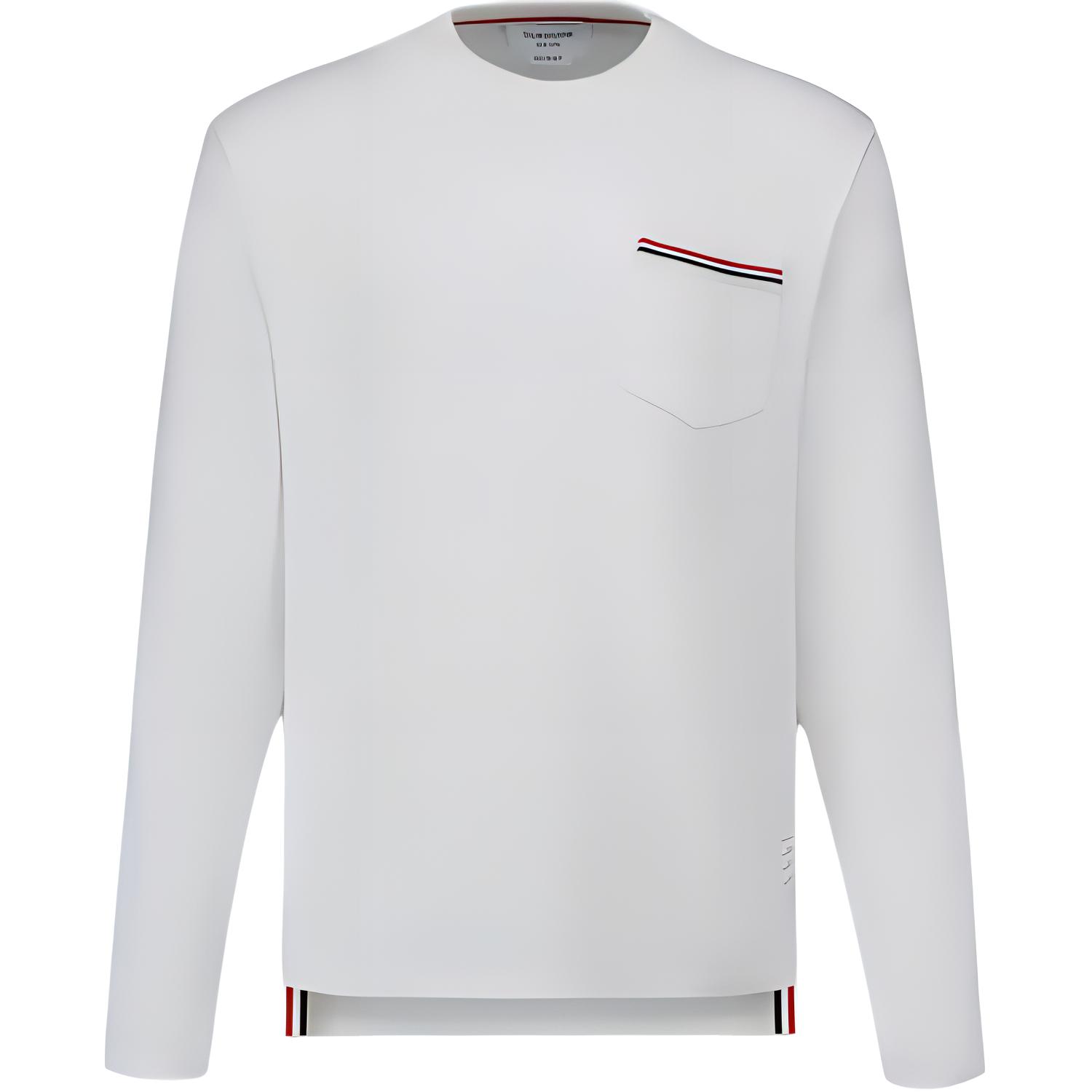 Thom Browne  Slim Fit Striped Crewneck Sweatshirt White Long Sleeve MJT435A-J0007-113