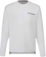 Thom Browne Slim Fit Striped Crewneck Sweatshirt White Long Sleeve MJT435A-J0007-113 Thom Browne Slim Fit Striped Crewneck Sweatshirt White Long Sleeve MJT435A-J0007-113
