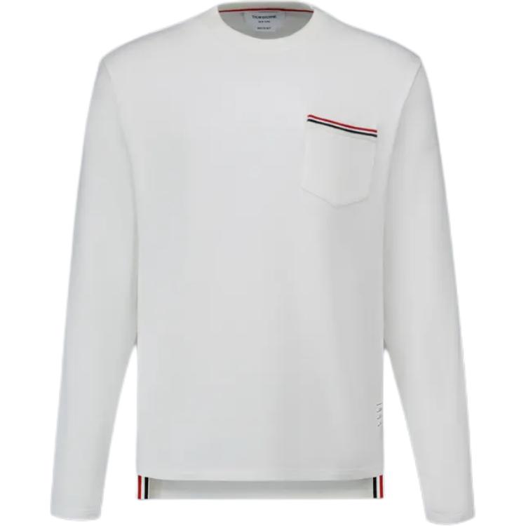 Order トムブラウン スリムフィット ストライプ クルーネックスウェットシャツ ホワイト 長袖 MJT435A-J0007-113