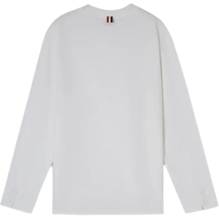 Lookbook トムブラウン スリムフィット ストライプ クルーネックスウェットシャツ ホワイト 長袖 MJT435A-J0007-113