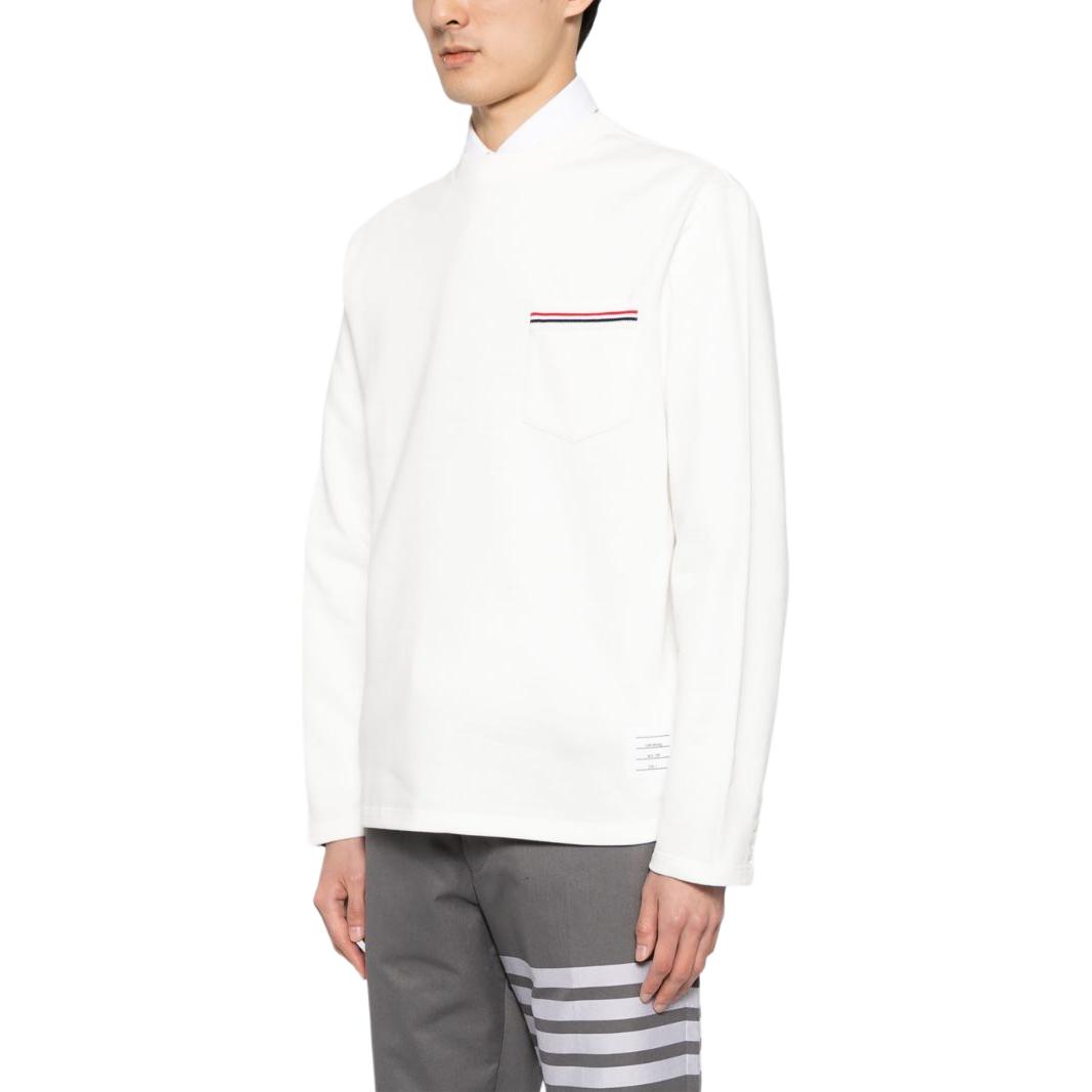 Purchase トムブラウン スリムフィット ストライプ クルーネックスウェットシャツ ホワイト 長袖 MJT435A-J0007-113