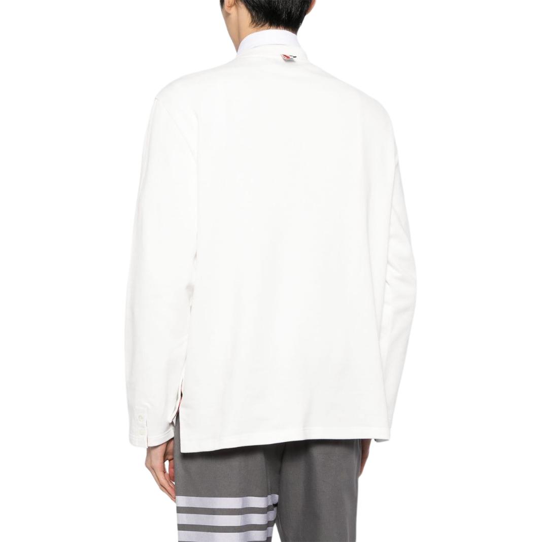 Details for トムブラウン スリムフィット ストライプ クルーネックスウェットシャツ ホワイト 長袖 MJT435A-J0007-113