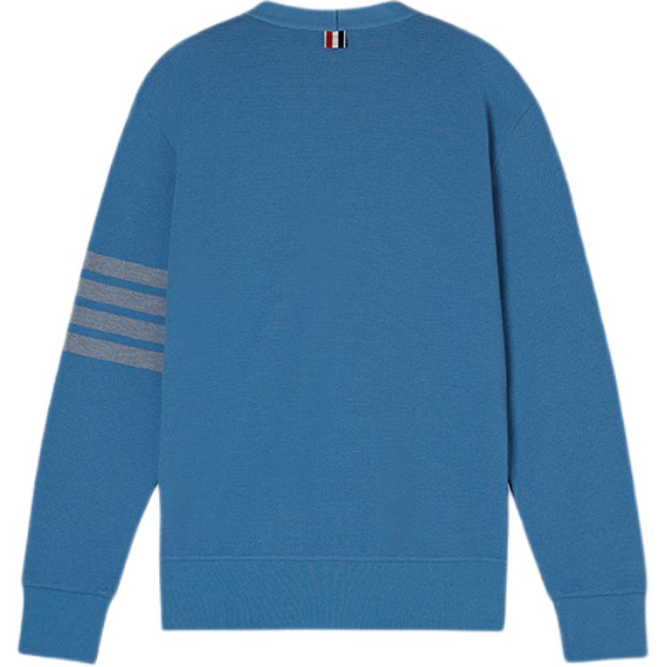 THOM BROWNE  Slim Fit V-neck Cardigan 4-Bar Knitwear Blue FW24 MJT436A-J0155-450 圖 3