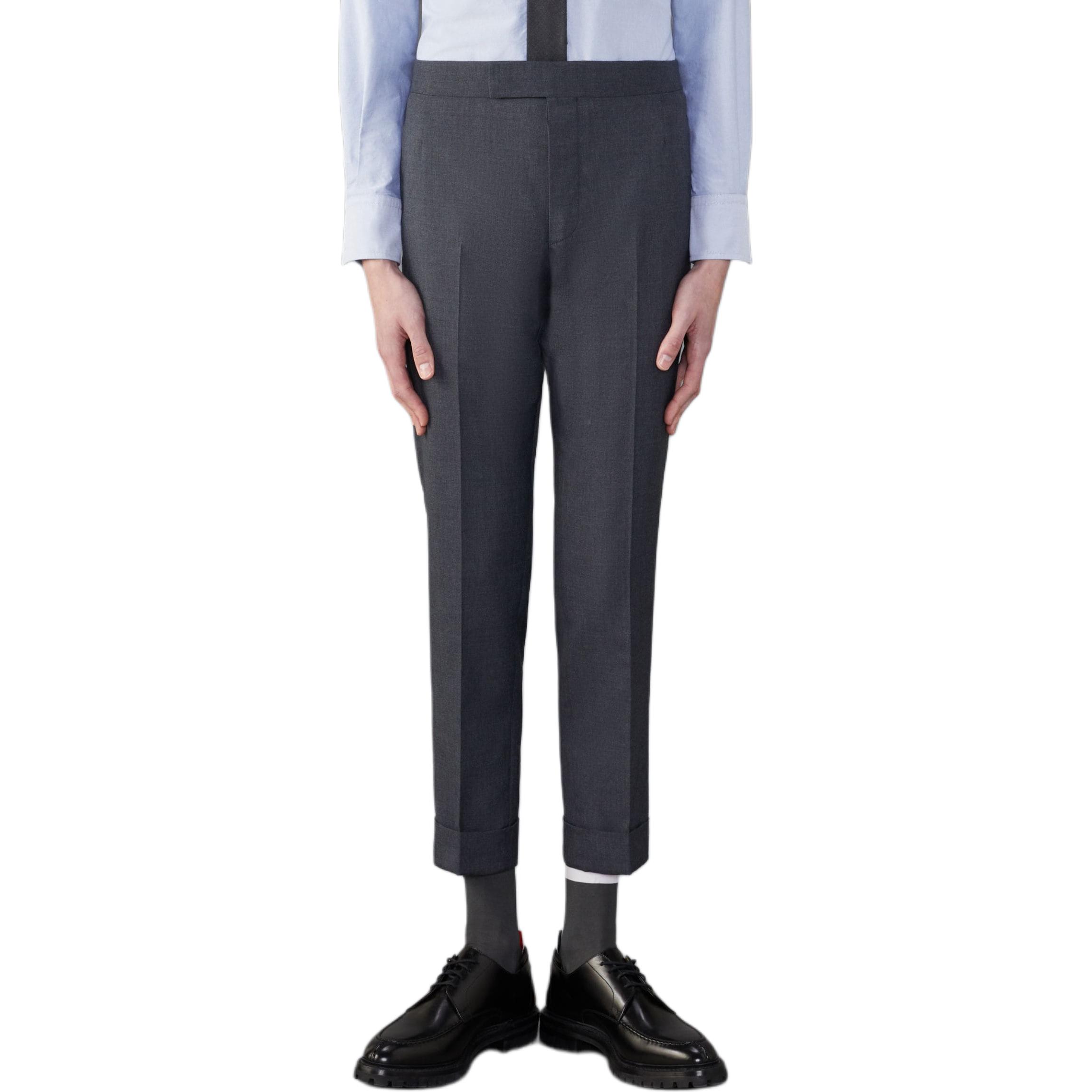 Thom Browne  Slim Fit Zipper Fly Casual Pants Dark Grey. MTC224A-02872025