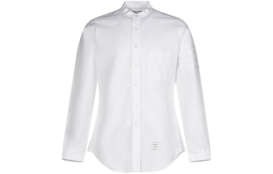 THOM BROWNE  Solid Color Long Sleeve Shirt White MWL163A-06496-100