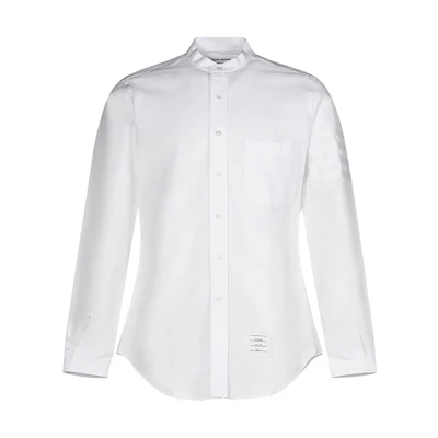 THOM BROWNE Solid Color Long Sleeve Shirt White MWL163A-06496-100