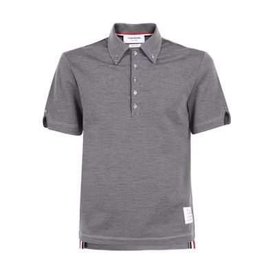 THOM BROWNE Solid Color Short Sleeve Polo Shirt MJP141A-07746-035