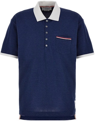 トム ブラウン ソリッドカラー シンプル ポロシャツ - ブルー MJP180A-J0085-435 Order トム ブラウン ソリッドカラー シンプル ポロシャツ - ブルー MJP180A-J0085-435