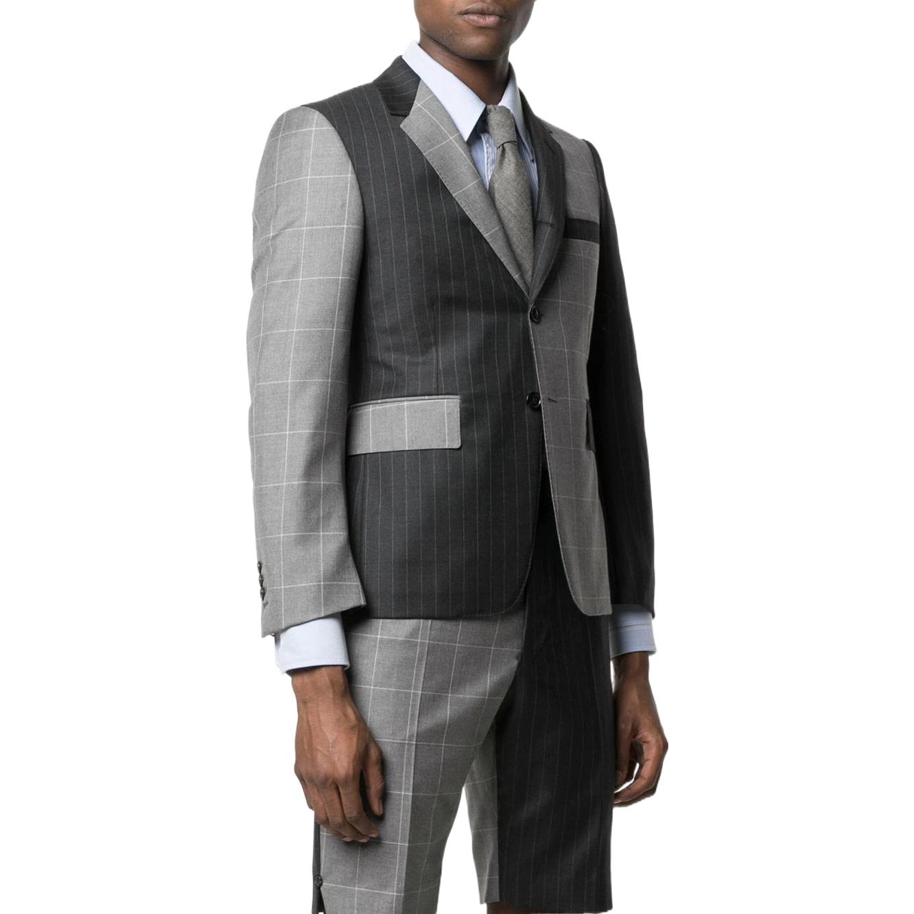 Purchase THOM BROWNE  Solid Color Striped Blazer Jacket - Gray MJC001F-07482-025