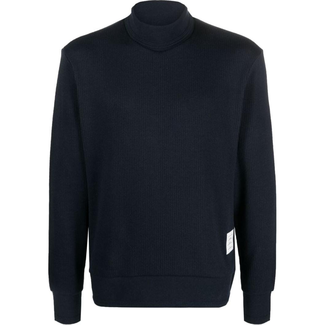 THOM BROWNE  Solid Color Turtleneck Sweater in Navy Blue MJT379A-J0083-415