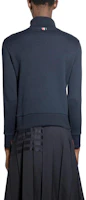 Shop THOM BROWNE 素色高領毛衣 - 深藍色 MJT379A-J0083-415