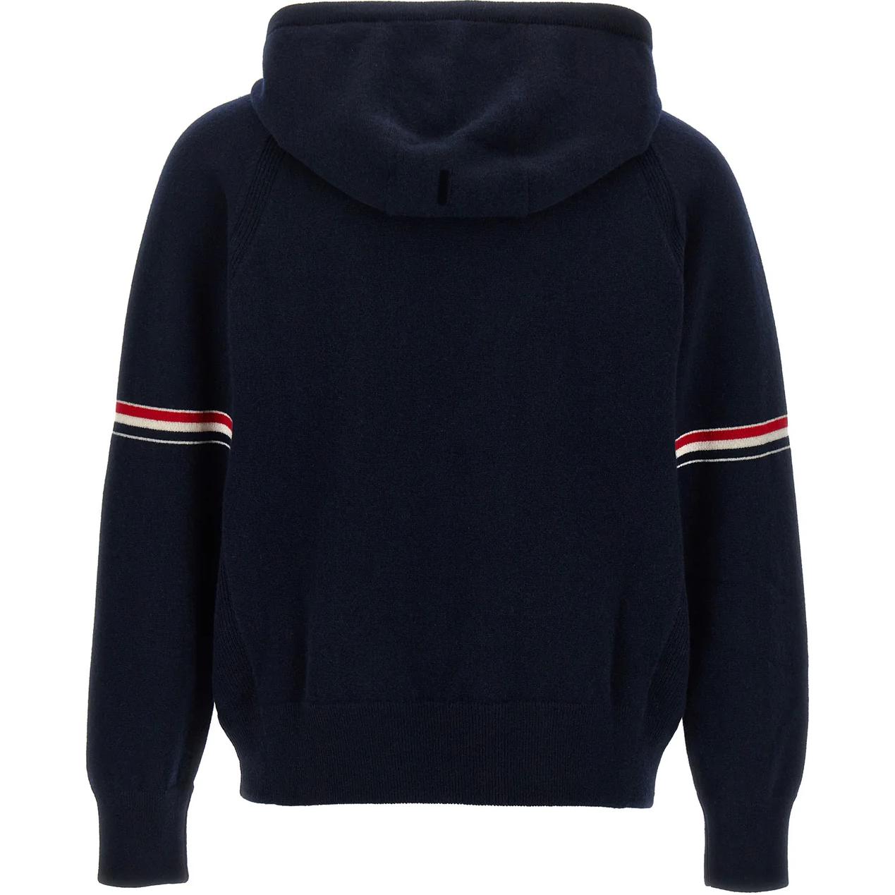 THOM BROWNE  Solid Color Zip-Up Hoodie Jacket Long Sleeve - Blue MKT013A-Y2001-415 圖 3