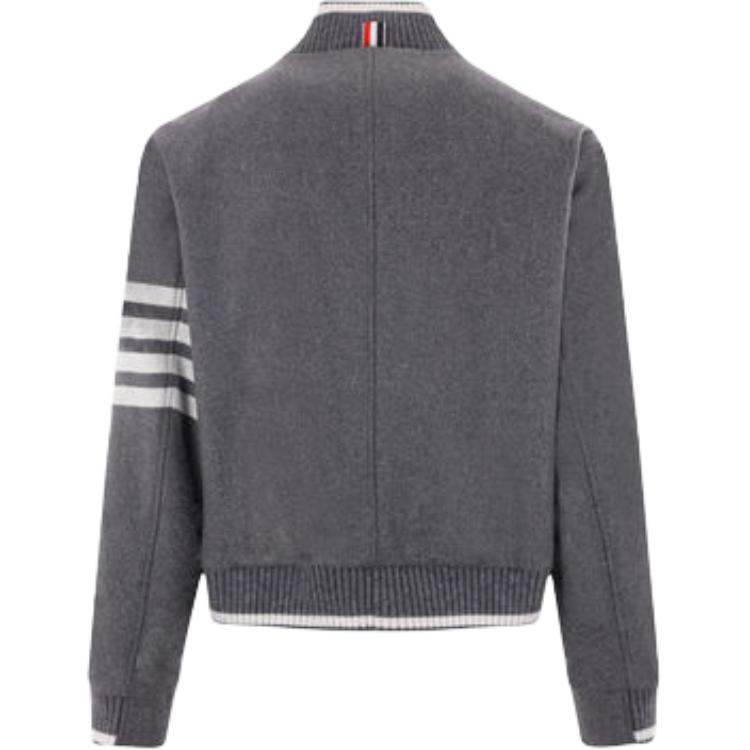 Lookbook Thom Browne 灰色四条纹飞行员夹克. MJO030A-F0522035