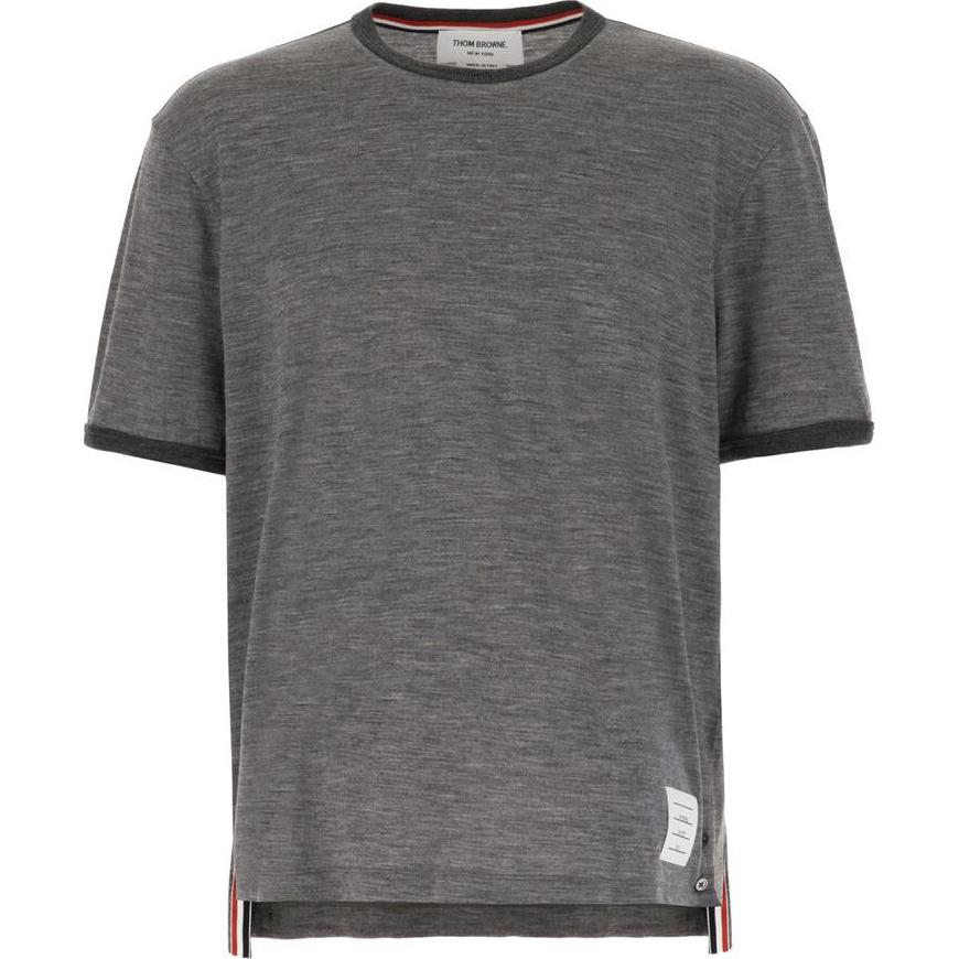 Thom Browne  Solid Grey Crewneck Short Sleeve T-Shirt. MJS262A-J0149-035