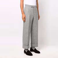 Purchase THOM BROWNE Seluar Kasual Potongan Lurus High-Waist Berbutang Solid. MTC162A-03793-055