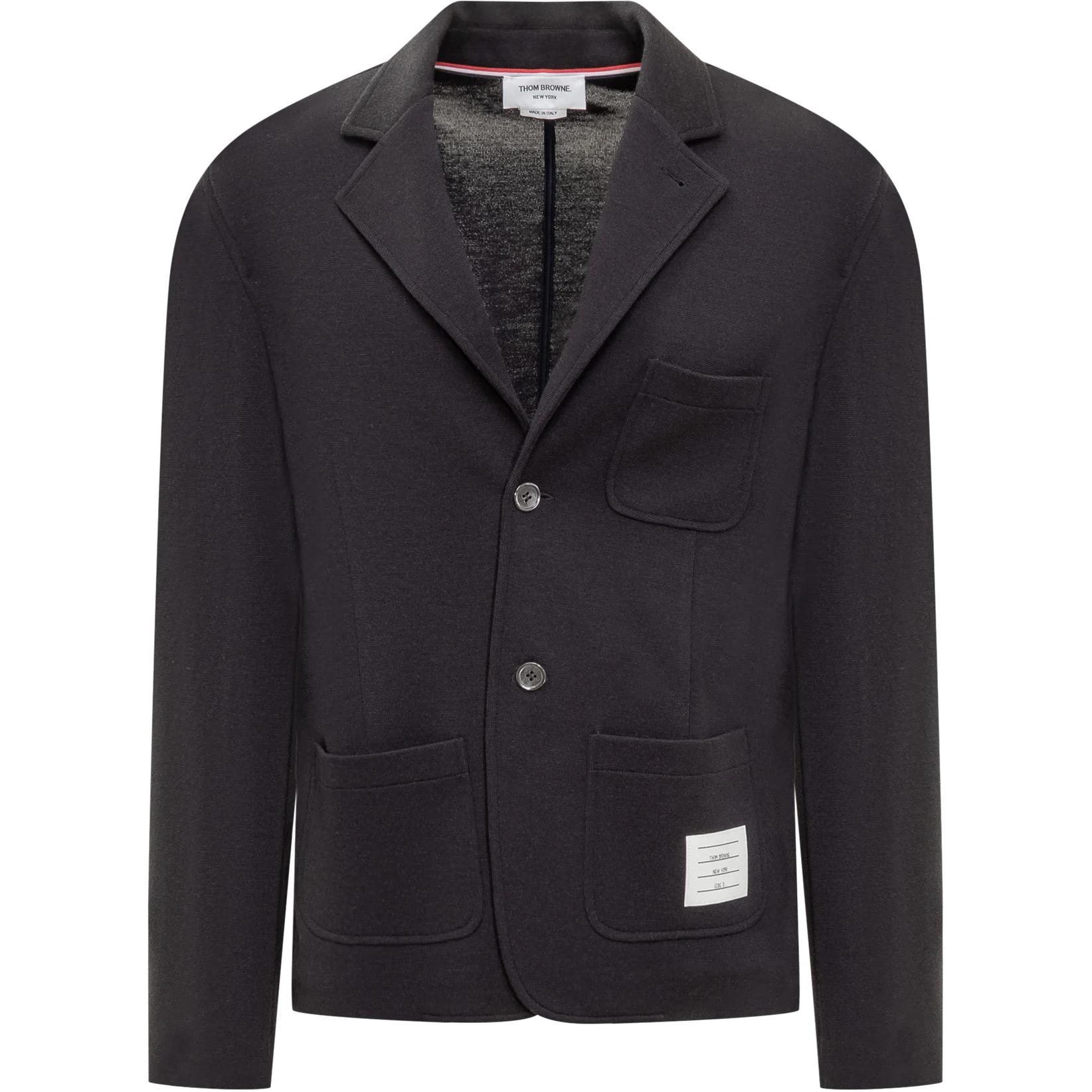 Thom Browne  Solid Navy Blue Single-Breasted Long Sleeve Blazer. MJS308A-J0020-415