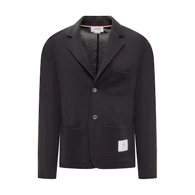 Thom Browne Solid Navy Blue Single-Breasted Long Sleeve Blazer. MJS308A-J0020-415