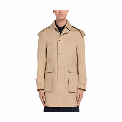 THOM BROWNE Solid Single-Breasted Waterproof Parka Coat MOT079A-00249-282