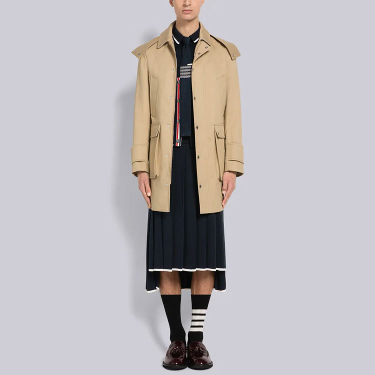 THOM BROWNE  Solid Single-Breasted Waterproof Parka Coat MOT079A-00249-282 圖 4