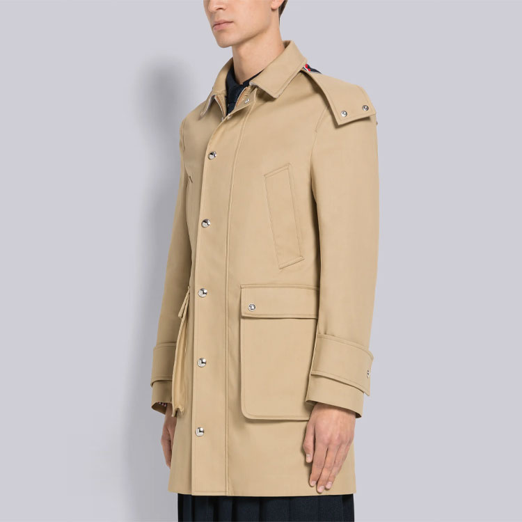 THOM BROWNE  Solid Single-Breasted Waterproof Parka Coat MOT079A-00249-282 圖 5