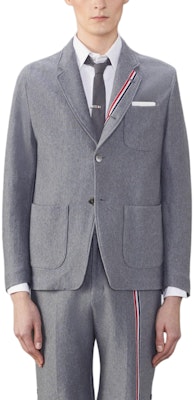 トム・ブラウン ソリッド ストライプ ポケット 長袖ジャケット ミディアムグレー MJT423A-J0139-035 Order トム・ブラウン ソリッド ストライプ ポケット 長袖ジャケット ミディアムグレー MJT423A-J0139-035