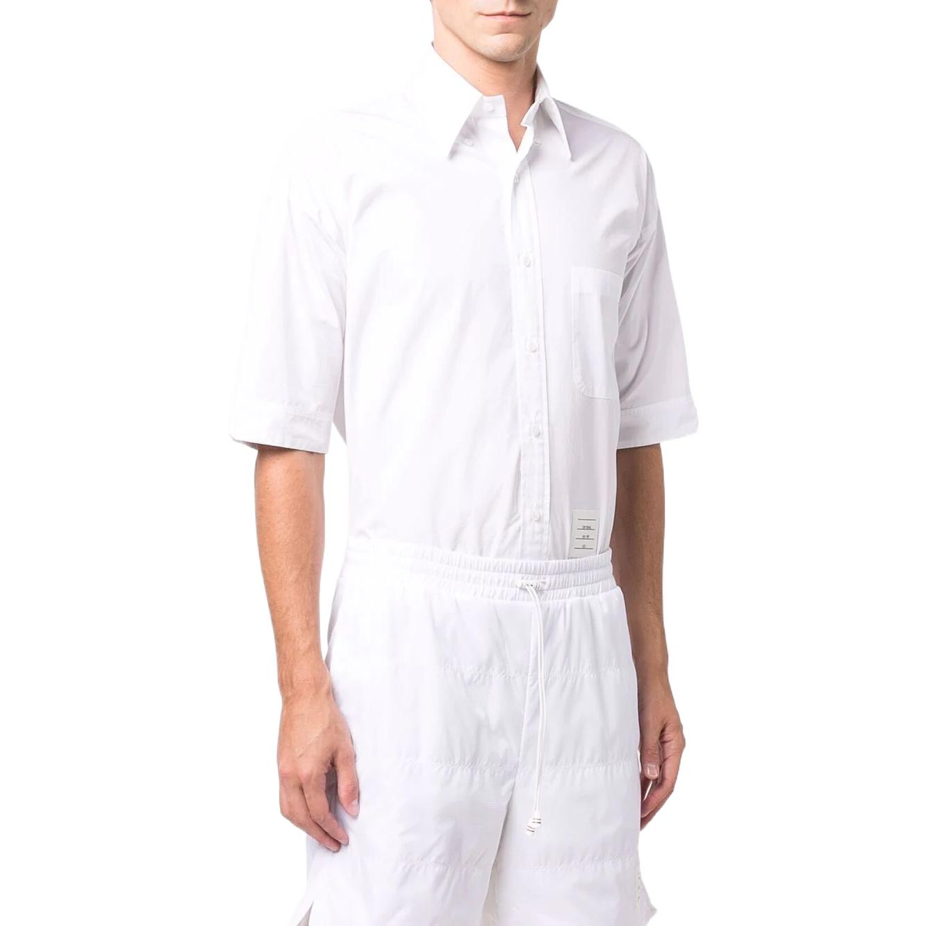 Shop THOM BROWNE 純白襯衫 SS22 系列 MWS257A-03113-100