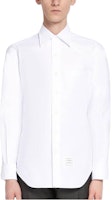 THOM BROWNE Solid White Single-Breasted Shirt MWL001AF0313100 THOM BROWNE Solid White Single-Breasted Shirt MWL001AF0313100
