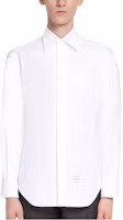 Order THOM BROWNE Solid White Single-Breasted Shirt MWL001AF0313100