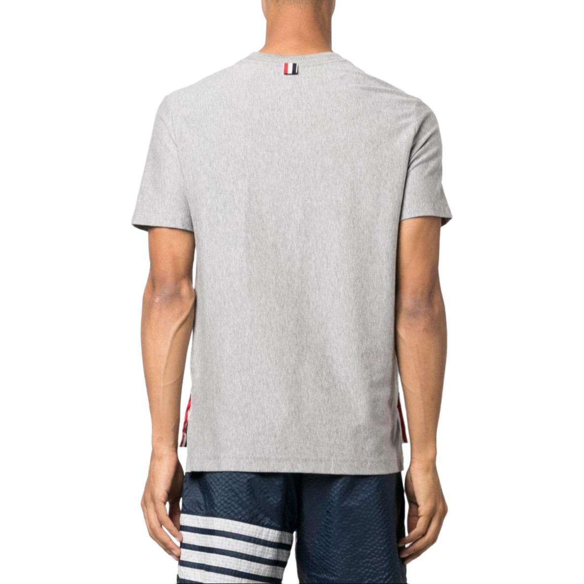 THOM BROWNE  SS24 Striped Crewneck Short Sleeve Tee Light Grey MJS252A-J0138-035 圖 4