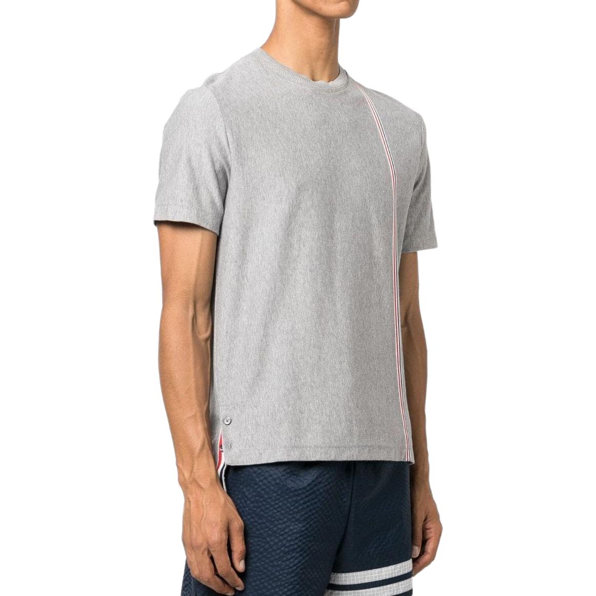 THOM BROWNE  SS24 Striped Crewneck Short Sleeve Tee Light Grey MJS252A-J0138-035 圖 5