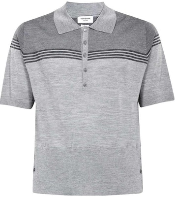 Thom Browne 直紋按鈕短袖襯衫 灰色 MKP086A-Y1014-055 Order Thom Browne 直紋按鈕短袖襯衫 灰色 MKP086A-Y1014-055