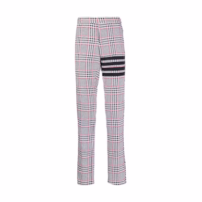 THOM BROWNE Striped Check Straight-Leg Casual Pants. MTU307T-07888-960