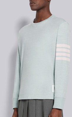 톰 브라운 스트라이프 크루넥 긴팔 티셔츠 블루 MJS117A-06221-450 Purchase 톰 브라운 스트라이프 크루넥 긴팔 티셔츠 블루 MJS117A-06221-450