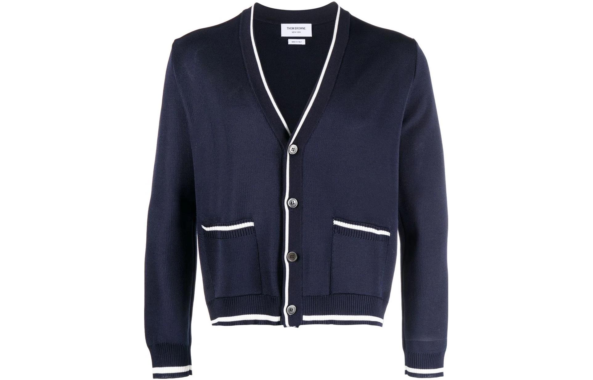 THOM BROWNE  Striped Detail Single-Breasted Knit Cardigan. MKC471-AY4013-415 圖 2