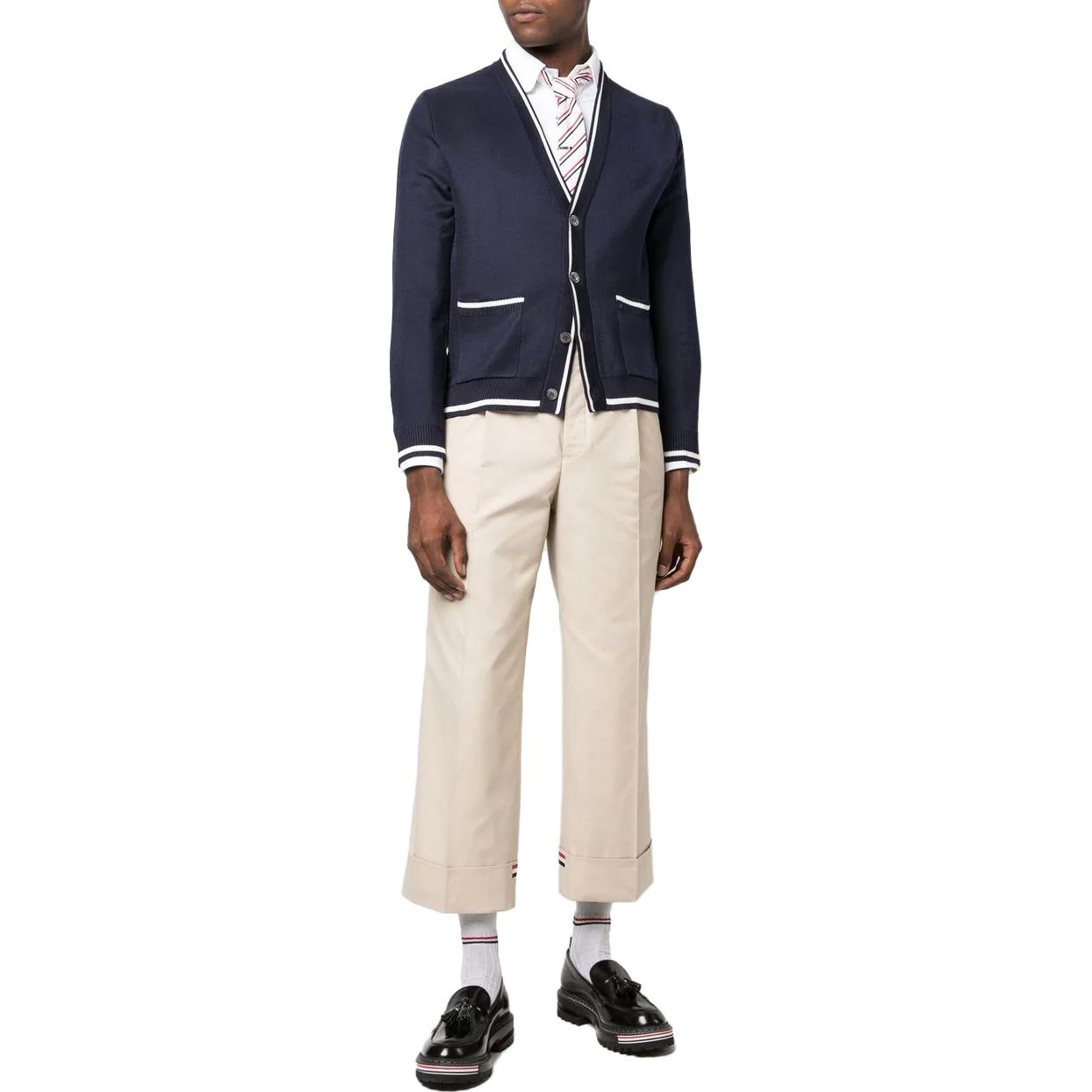 THOM BROWNE  Striped Detail Single-Breasted Knit Cardigan. MKC471-AY4013-415 圖 3