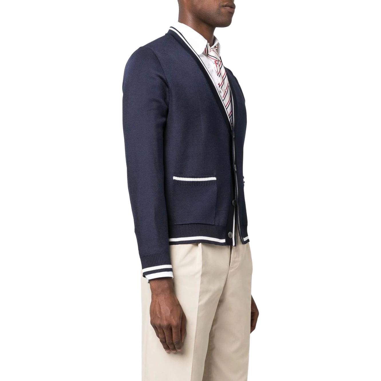 THOM BROWNE  Striped Detail Single-Breasted Knit Cardigan. MKC471-AY4013-415 圖 5