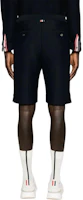 Purchase Thom Browne Celana Pendek Longgar High-Waist Biru Navy Bergaris. MJQ196A-J0139-415
