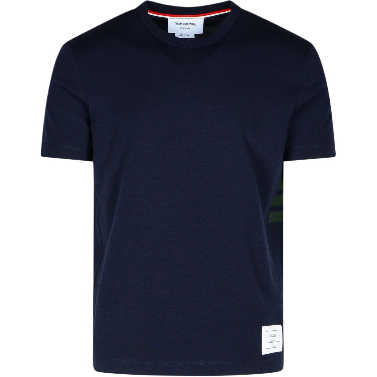 THOM BROWNE  Striped Navy Blue Crewneck T-Shirt Short Sleeve MJS219A-J0149-415 圖 2