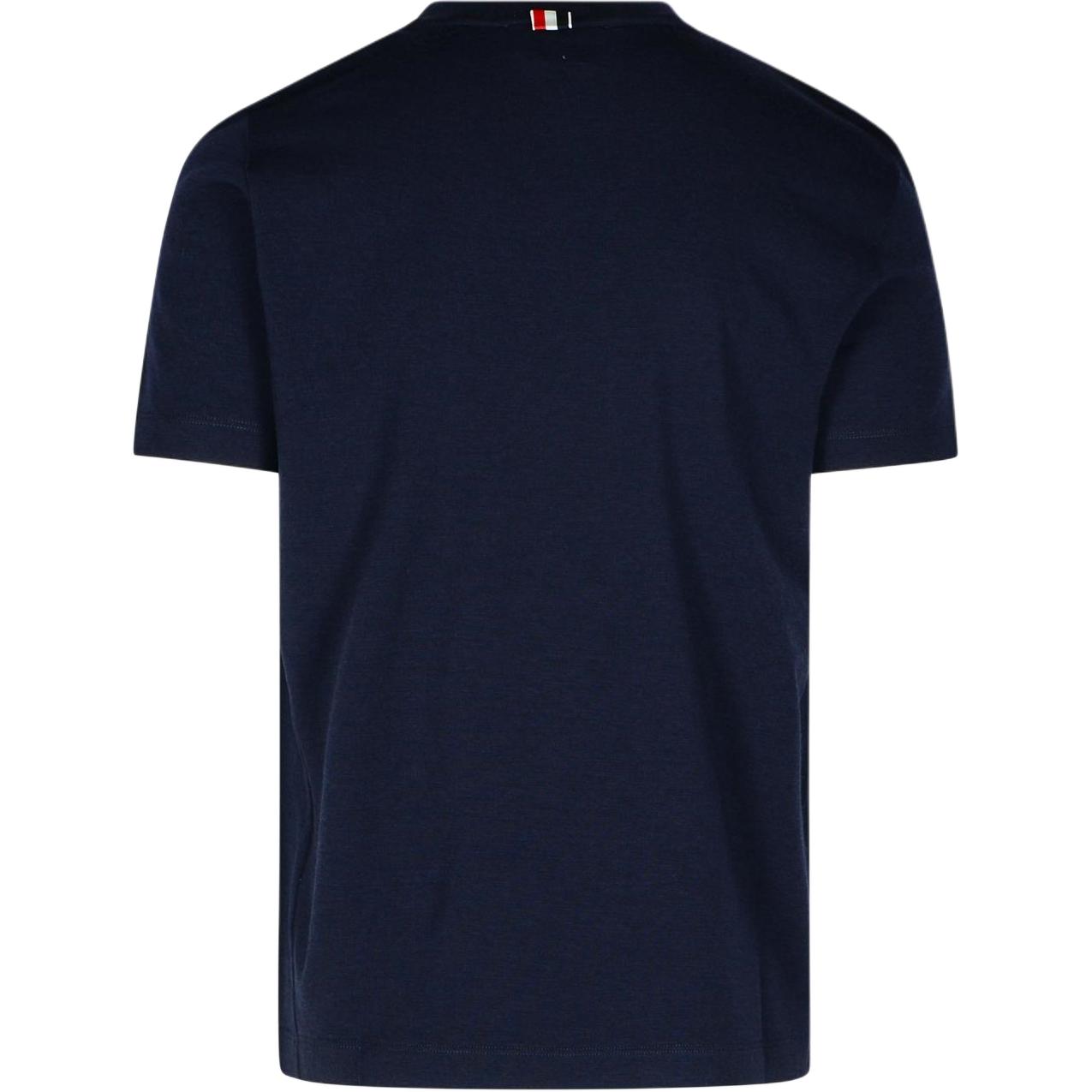 THOM BROWNE  Striped Navy Blue Crewneck T-Shirt Short Sleeve MJS219A-J0149-415 圖 3