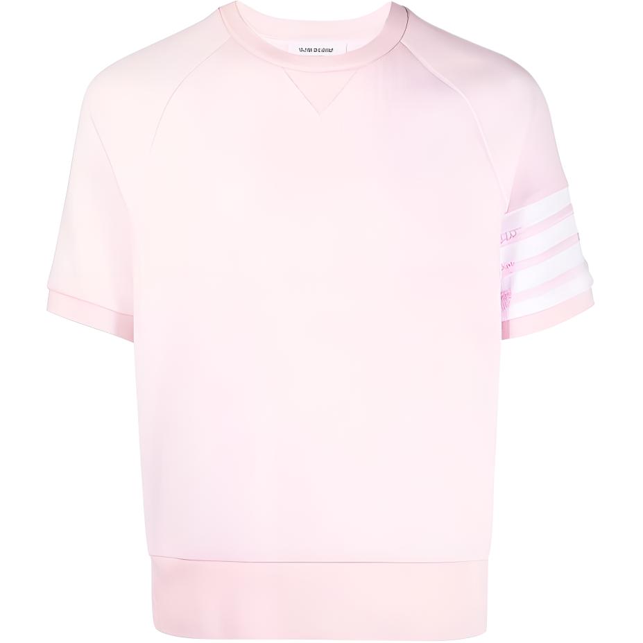 Thom Browne  Striped Short Sleeve Knit Pullover Crewneck Sweater MJT295A-06452-680