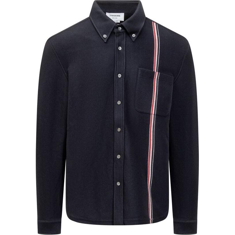 Order トムブラウン ストライプ シングルブレスト 長袖ブレザージャケット ブルー MJT497A-J0139-415