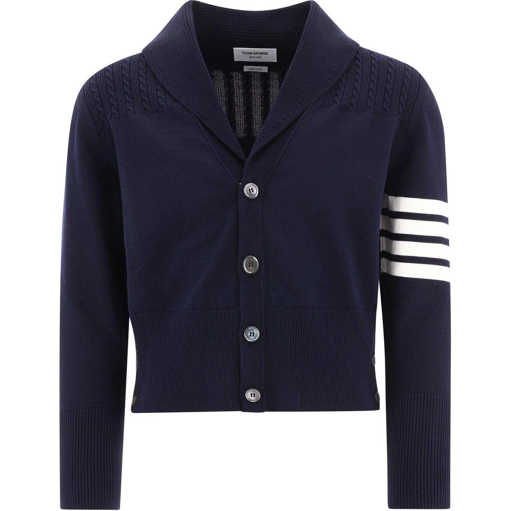 Thom Browne  Striped Single-Breasted Sweater Navy Blue. MKC418A-Y3006-415