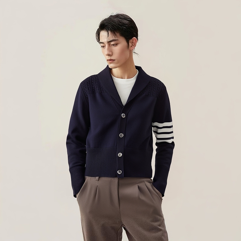 Thom Browne  Striped Single-Breasted Sweater Navy Blue. MKC418A-Y3006-415 圖 4