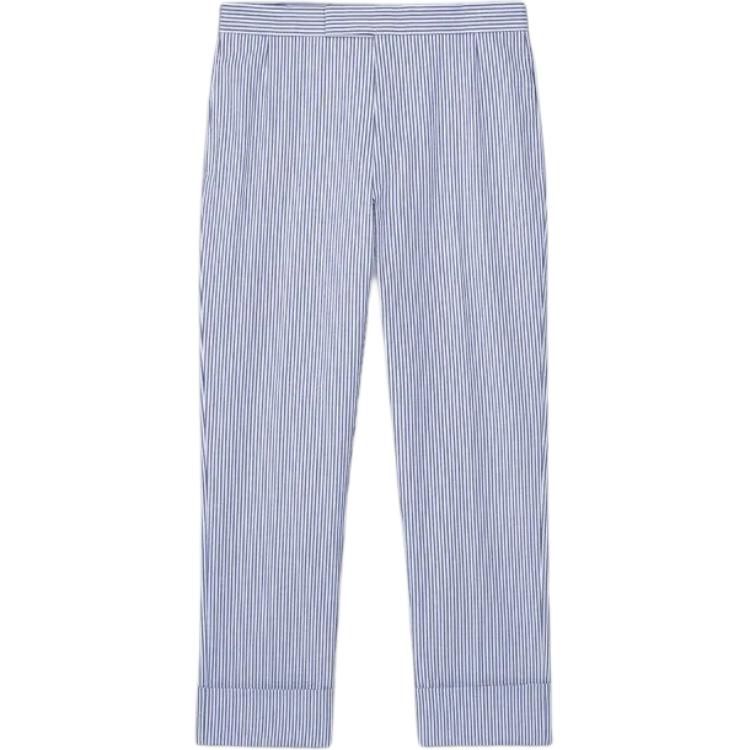 THOM BROWNE  Striped Trim Slim Fit Mid-Rise Casual Pants Blue MTC001H-00572-415