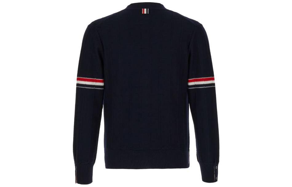Thom Browne  Striped V-Neck Button-Up Knit Cardigan Navy Blue. MKC519A-Y1002-415 圖 3