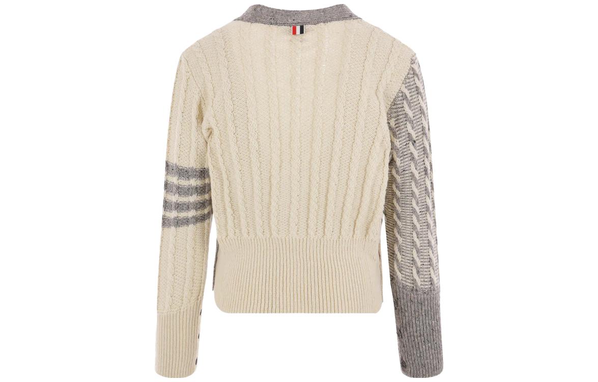 THOM BROWNE  Striped V-Neck Cardigan Sweater MKC486F-Y1506-100 圖 3