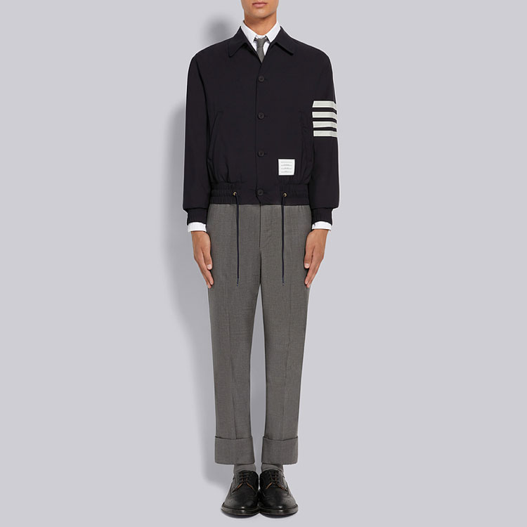 Purchase Thom Browne 条纹羊毛飞行员夹克外套. MJO155A-06146-415