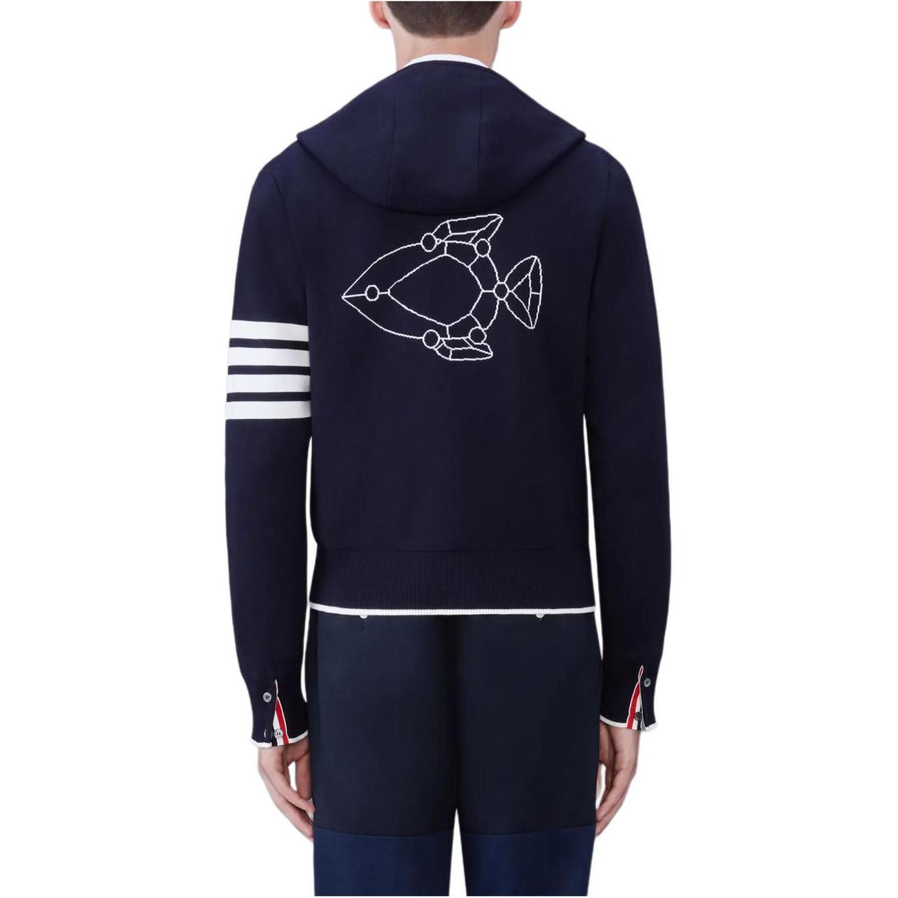 Thom Browne  Striped Zip Hoodie Knit Jacket Navy Blue MKT011A-Y3005-415 圖 6