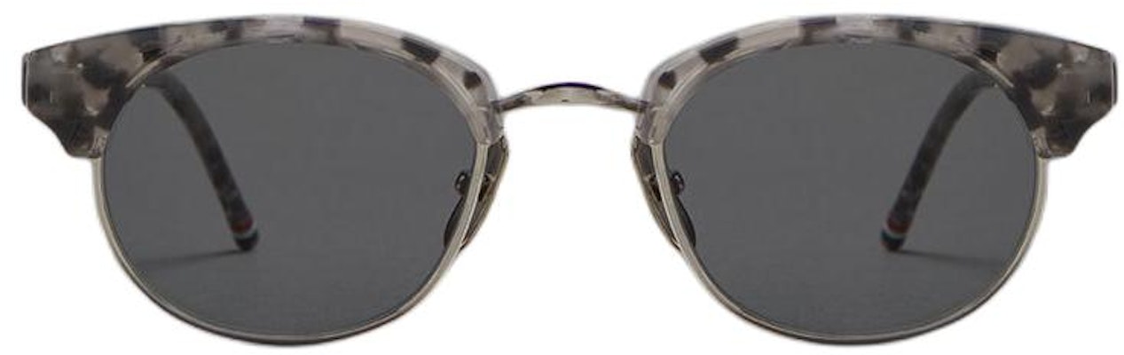 Thom Browne Titanium Oval Sunglasses Grey with Signature Temple Detail. UES702AG0003020 Lookbook Thom Browne Titanium Oval Sunglasses Grey with Signature Temple Detail. UES702AG0003020
